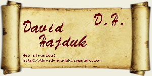 David Hajduk vizit kartica